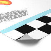 スピードリミット4ブルーレースカー2速ボーイ誕生日 ポスター (角)