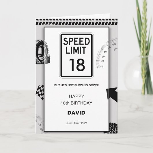スピードリミット 少年18歳の誕生日 カード (正面)