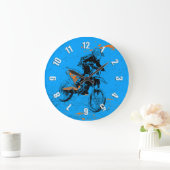 スピードレーサー – モトクロスレーサー大時計 ラージ壁時計 (ホーム)
