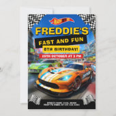 スピードレース誕生日パーティー 招待状 (正面)