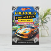 スピードレース誕生日パーティー 招待状 (スタンド正面)