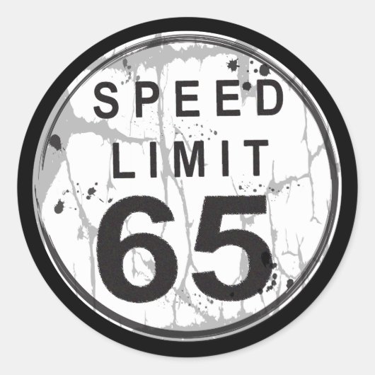 スピード制限65グレンジステッカー ラウンドシール (正面)
