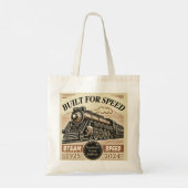 スピード対応 – カスタマイズ可能な蒸気機関車 トートバッグ (裏面)