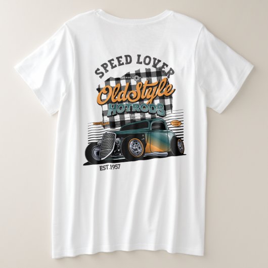 スピード愛好家 プラスサイズTシャツ (デザイン裏面)