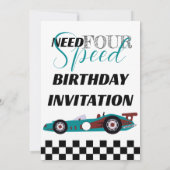 スピード狂の日誕生日レースカーパーティー 招待状 (裏面)