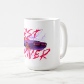 スピード狂 - 紫のマグカップ コーヒーマグカップ (正面右)