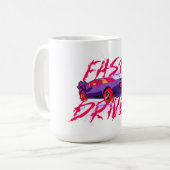 スピード狂 - 紫のマグカップ コーヒーマグカップ (正面左)