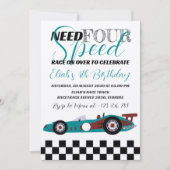 スピード誕生日レースカーパーティーの必要性 招待状 (正面)