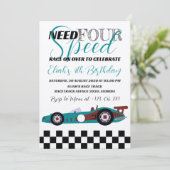 スピード誕生日レースカーパーティーの必要性 招待状 (スタンド正面)