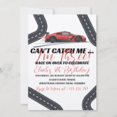 スピード誕生日レースレッドカーパーティーの必要性 招待状 (正面)