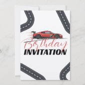 スピード誕生日レースレッドカーパーティーの必要性 招待状 (裏面)