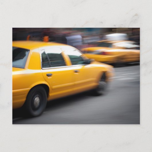 スピード違反イエローNYシティタクシーぼやけ車 ポストカード (正面)