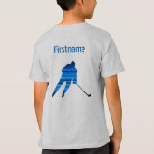 スピー遊ドブルーホッケー選手 Tシャツ (裏面)