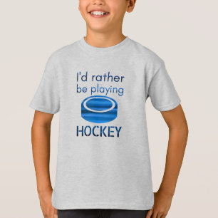 スピー遊ドブルーホッケー選手 Tシャツ