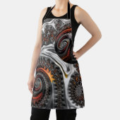 スフィアエプロン付きシルバーとオレンジのマンデルブロー エプロン (インサイチュ)