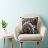 スフィア付きシルバーとオレンジのマンデルブロー クッション (椅子)