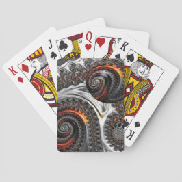 スフィア付きシルバーとオレンジのマンデルブロー トランプ