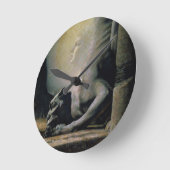 スフィンクスおよびキメラ1906年(キャンバスの油) ラウンド壁時計 (傾斜)