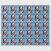 スフィンクスかわいらしキャットブルー ラッピングペーパー (フラット)