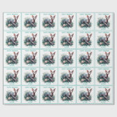 スフィンクスかわいらしキャットホワイト誕生日 ラッピングペーパー (フラット)