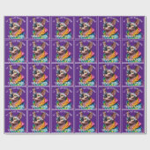 スフィンクスつるキャットルーズレトロ誕生日 ラッピングペーパー (フラット)