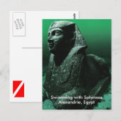 スフィンクスと一緒に泳ぐ ポストカード (正面/裏面)