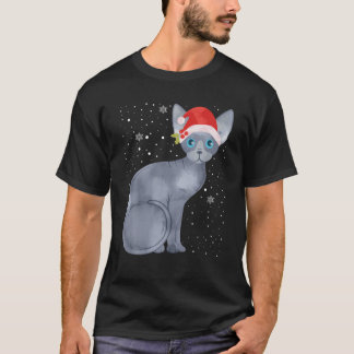 スフィンクスのクリスマス猫サンタハットクリスマスが愛猫家に Tシャツ