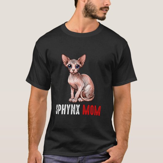 スフィンクスのママ、面白いスフィンクスの猫 Tシャツ (正面)