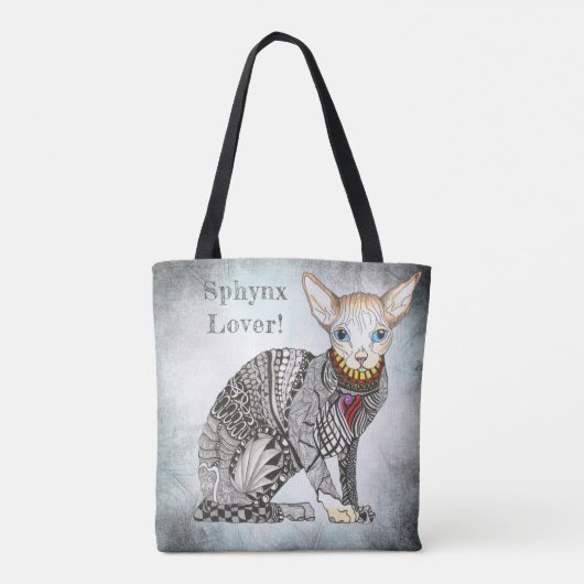 スフィンクスの愛好家 猫 トートバッグ (裏面)