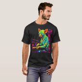 スフィンクスの無毛猫 ピアノ Tシャツ (正面フル)