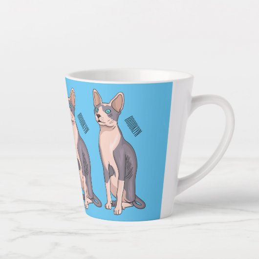 スフィンクスの猫のキャラクターイラスト カフェラテマグ (右)