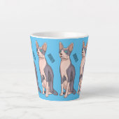 スフィンクスの猫のキャラクターイラスト カフェラテマグ (正面)
