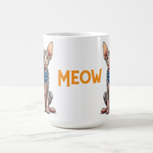 スフィンクスの猫のキャラクターイラスト コーヒーマグカップ (中央)