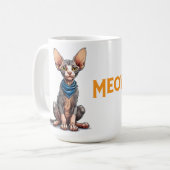 スフィンクスの猫のキャラクターイラスト コーヒーマグカップ (正面左)