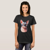 スフィンクスの猫の肖像画 Tシャツ (正面フル)