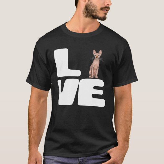 スフィンクスの猫を愛してる Tシャツ (正面)