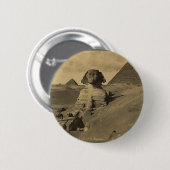 スフィンクスの足の人そしてラクダ、ピラミッド 缶バッジ (正面&裏面)