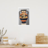 スフィンクスを描いたカルチディアンブラック姿アンフォラ ポスター (キッチン)