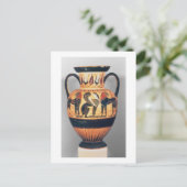 スフィンクスを描いたカルチディアンブラック姿アンフォラ ポストカード (スタンド正面)