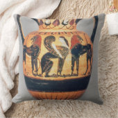 スフィンクスを描写するChalcidianの黒の姿のアンフォラ クッション (ブランケット)