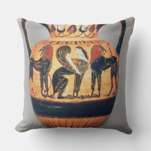 スフィンクスを描写するChalcidianの黒の姿のアンフォラ クッション (正面)