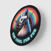 スフィンクスキャットのアート「Too Cool」 ラウンド壁時計 (傾斜)