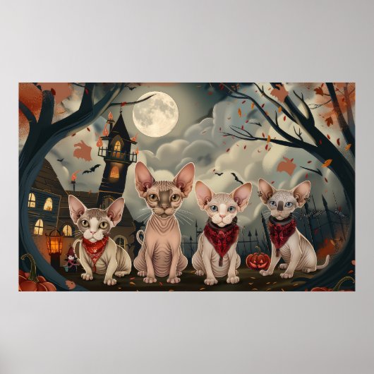 スフィンクスキャットのハロウィーン ポスター (正面)