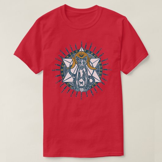 スフィンクスキャットムーン魔法 Tシャツ (デザイン正面)