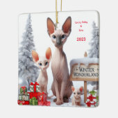 スフィンクスパーソナライズされたファミリー飾り セラミックオーナメント (左)