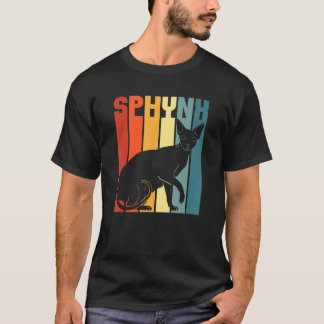 スフィンクスレトロヴィンテージヘアレスハゲ猫 Tシャツ