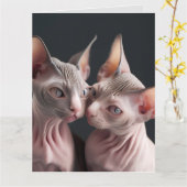 スフィンクス無毛猫大誕生日カード カード (黄色い花)