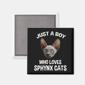 スフィンクス猫が大好きな男の子 マグネット (正面/裏面)