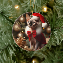 スフィンクス猫のクリスマス ペットフォトギフト