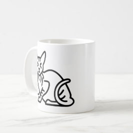 スフィンクス猫のスケッチ コーヒーマグカップ